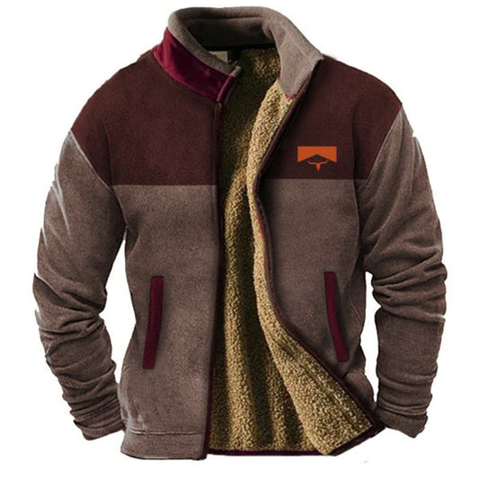 New Men's Padded Jacket Fleece-Lined Outerwear  Fashion Coat