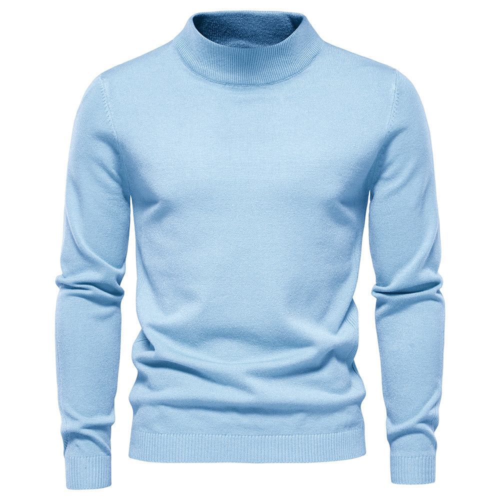 2025 Men’s Thick & Warm Sweater - Slim Fit Mid-Neck Knit Pullover in Multiple Colors