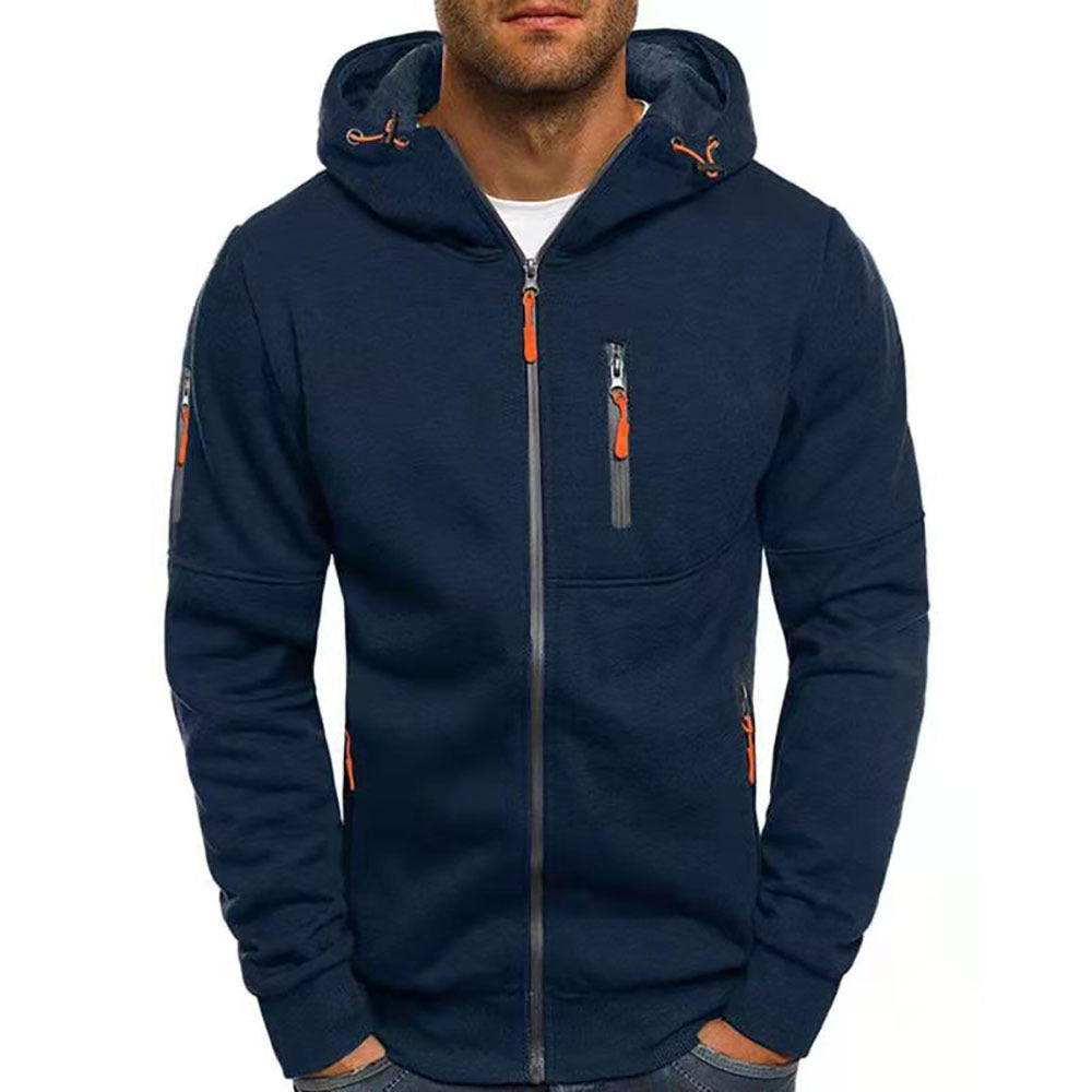 New Oversized Men's Sport Fitness Jacket Casual Arm Zipper Hoodie Open-Front Coat