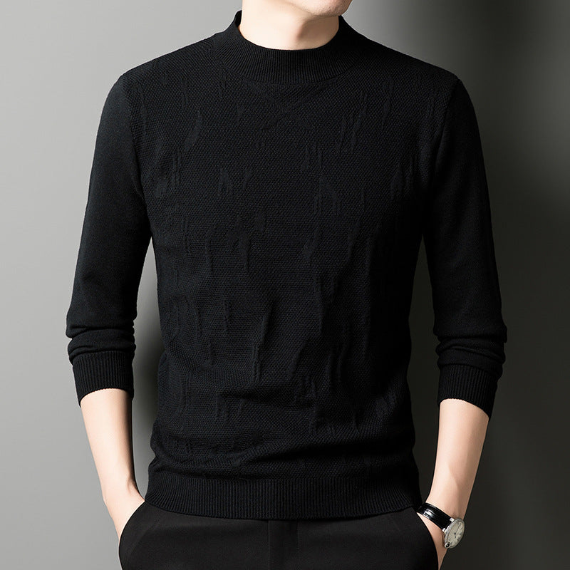 Anti-Pilling Jacquard Sweater for Men – Thick Fashionable Knitwear