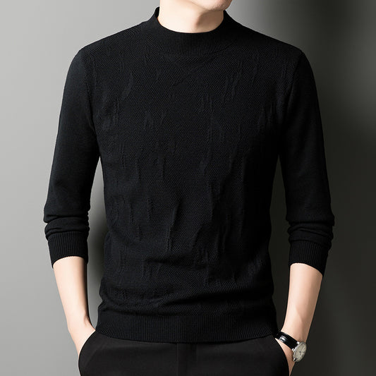 Anti-Pilling Jacquard Sweater for Men – Thick Fashionable Knitwear