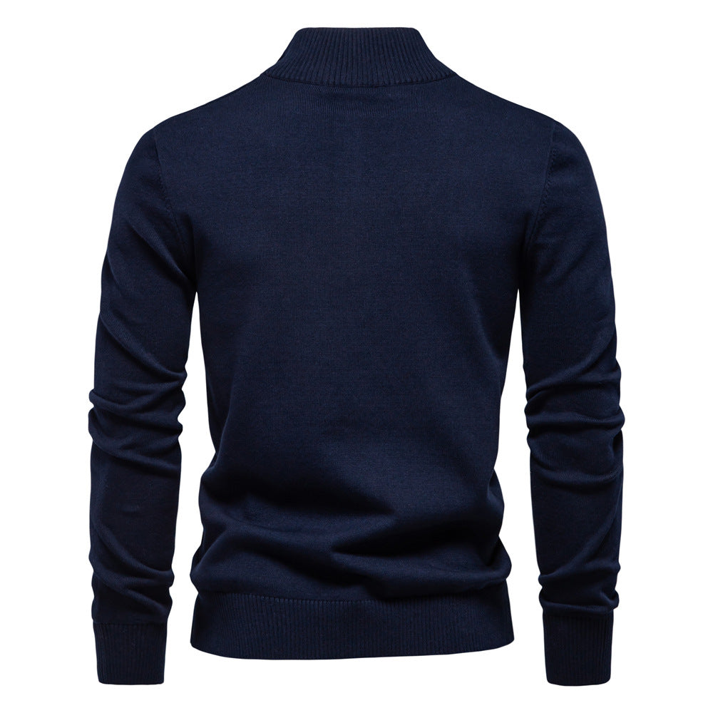 2025 Fall & Winter Men’s Half-Zip Sweater - Casual Striped Knit Pullover, Trendy Men’s Top