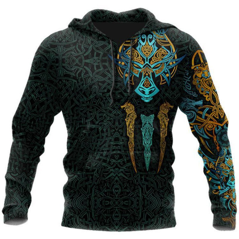 Viking Armor 3D Print Men's Hoodie Street Fashion