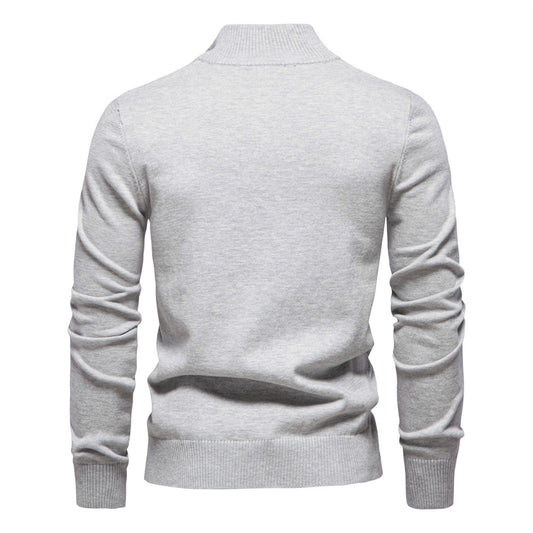 2025 Fall & Winter Men’s Half-Zip Sweater - Casual Striped Knit Pullover, Trendy Men’s Top