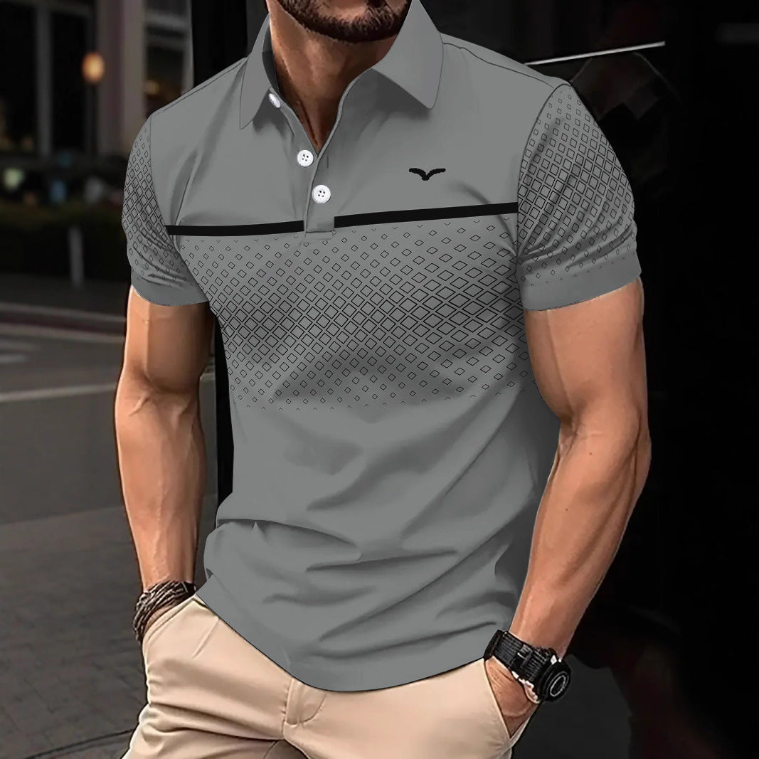 New Summer New Fashion Trendy Casual Logo Polka Dot Men's Short Sleeve Polo Shirt