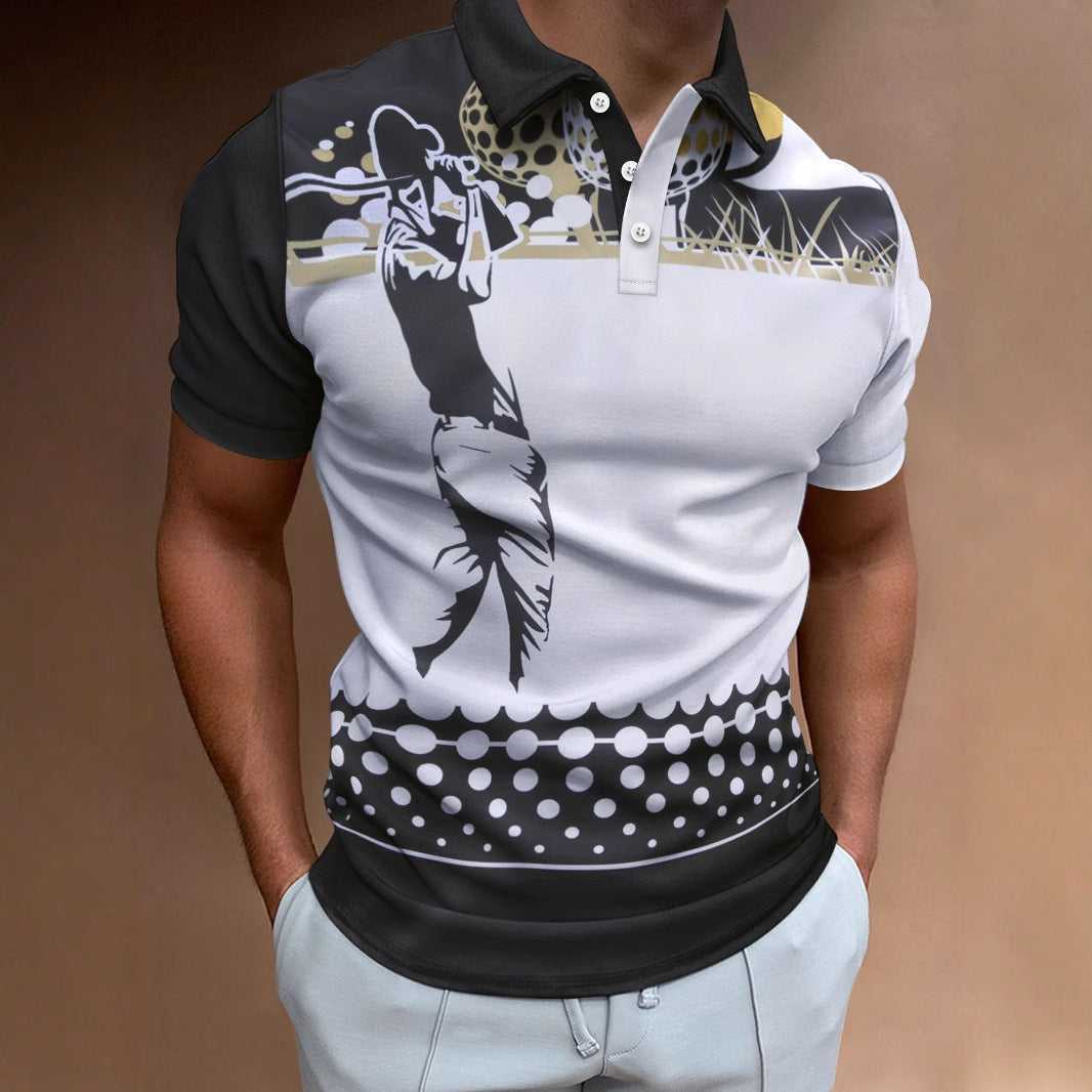 Ins Summer Polo Shirt Button Men's Fashion Sport Polo Shirt