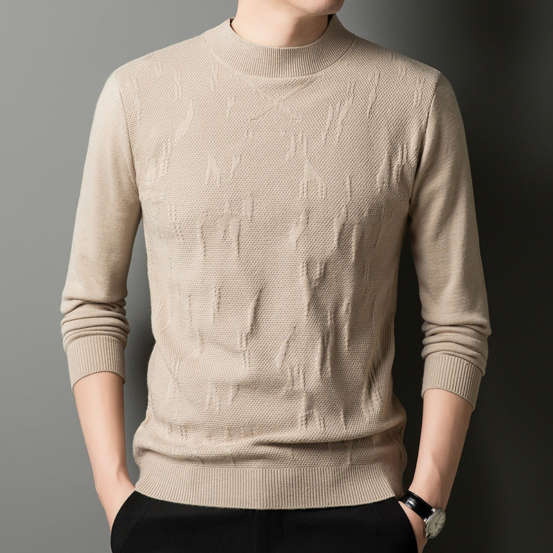 Anti-Pilling Jacquard Sweater for Men – Thick Fashionable Knitwear