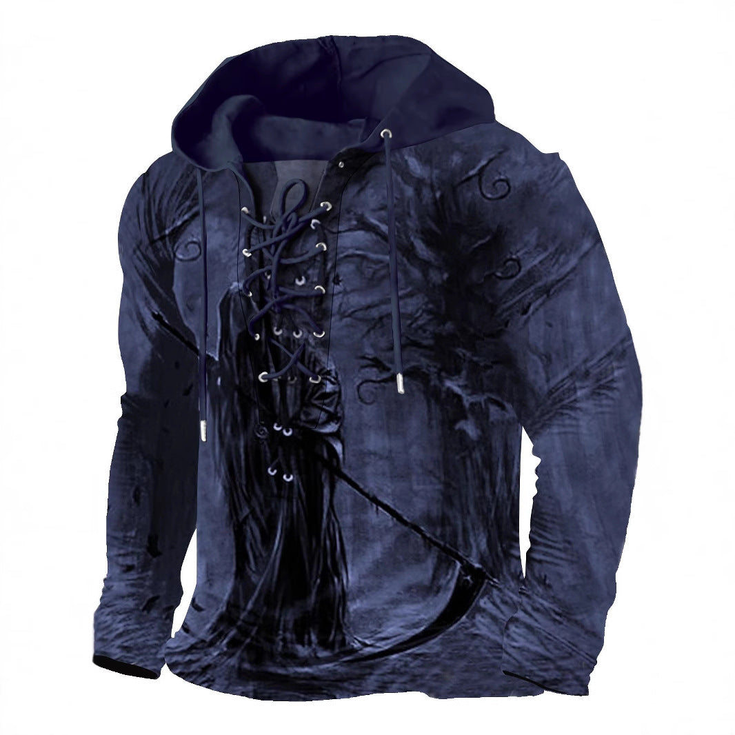 Fall Men's 3D Digital Print Hoodie Long Sleeve Jacket