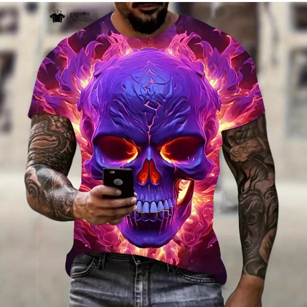 Fighting Tiger Beast 3D Print Men's Oversized Short-Sleeve Top