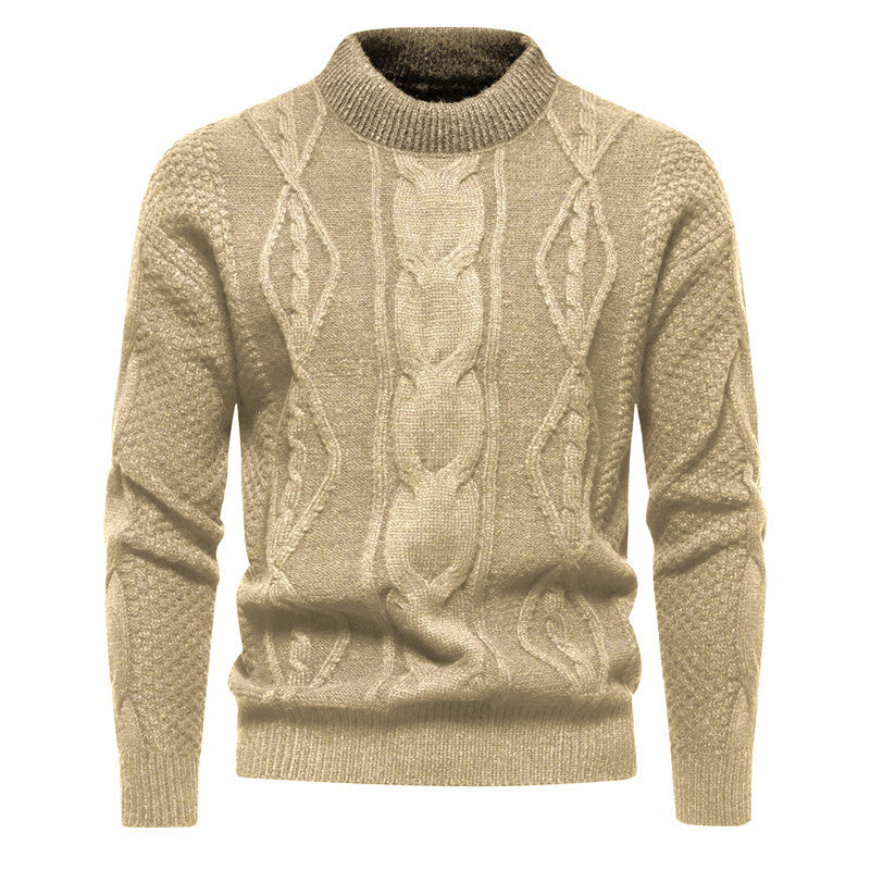 New Retro American Style Men’s Round Neck Knit Sweater