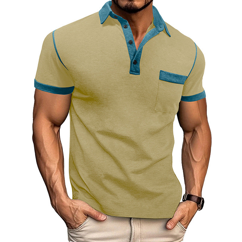 Spring Men's Wear Large Size Short Sleeve Henley T-Shirt Men's Polo Base Layer Shirt Men