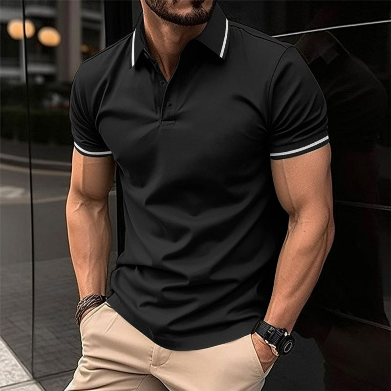 Summer New Men's Sport Casual Turn-Down Collar Short Sleeve Polo Shirt