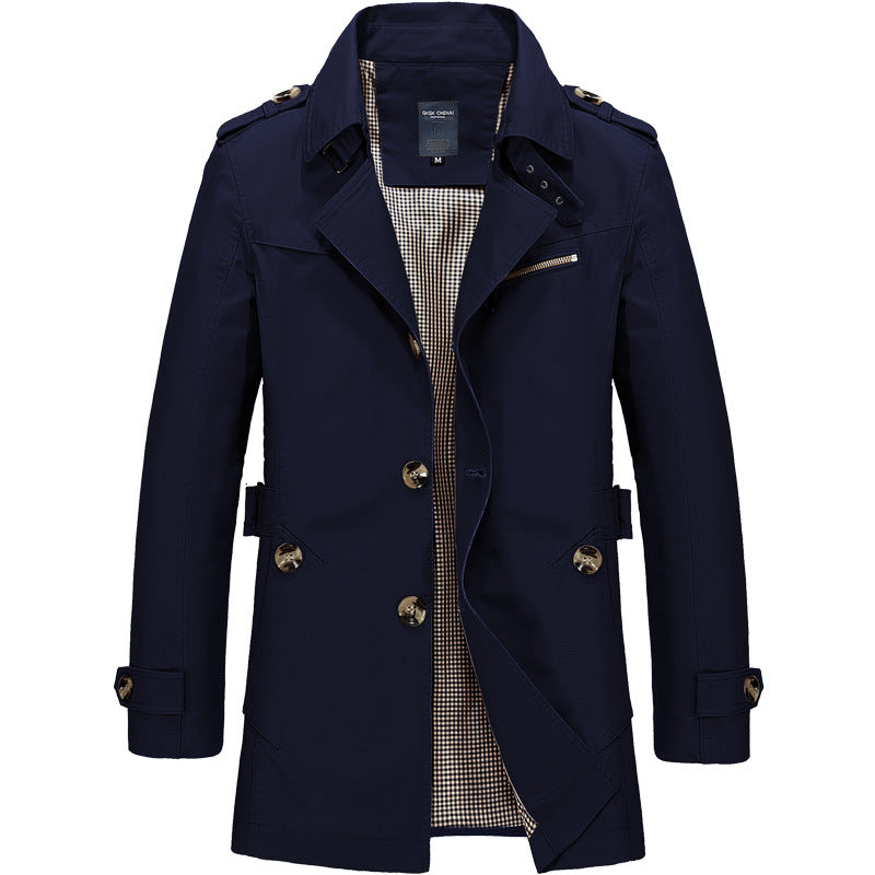 New Men's Pure Cotton Oversized Long Casual Jacket