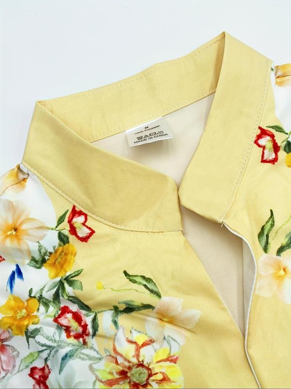 New Men's Floral Print Button-Up Shirt - Formal & Casual