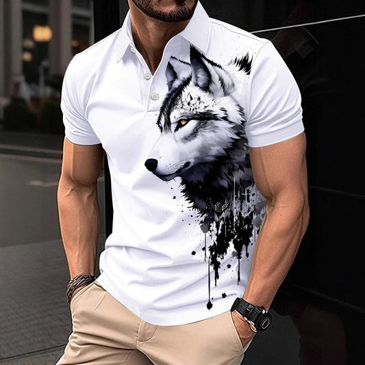 Independent Site 3D Digital Print Men's Wear Fashion Casual Polo Shirt