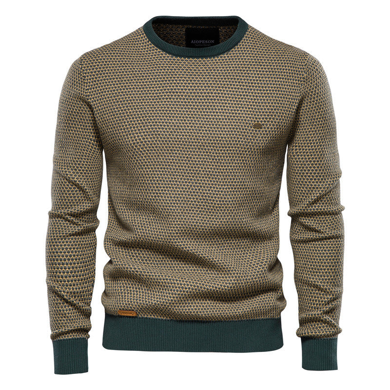 Men's Knit Base Layer Round Neck Stylish Pullover Warm Top