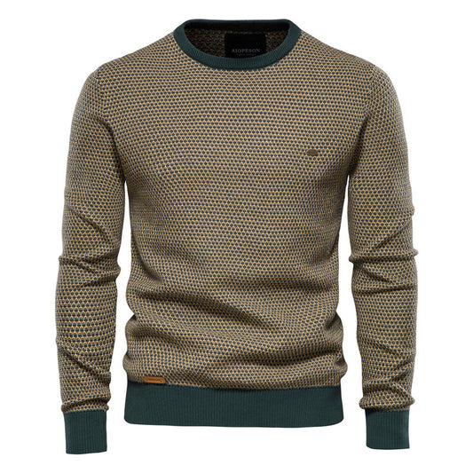 Men's Knit Base Layer Round Neck Stylish Pullover Warm Top