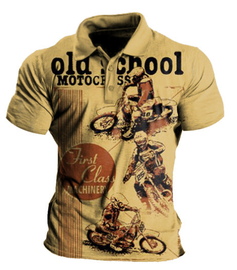 Summer Men's Wear Digital Print Independent Site Bestseller Men's Casual Button Polo Shirt