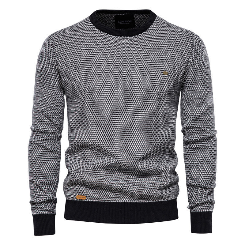 Men's Knit Base Layer Round Neck Stylish Pullover Warm Top