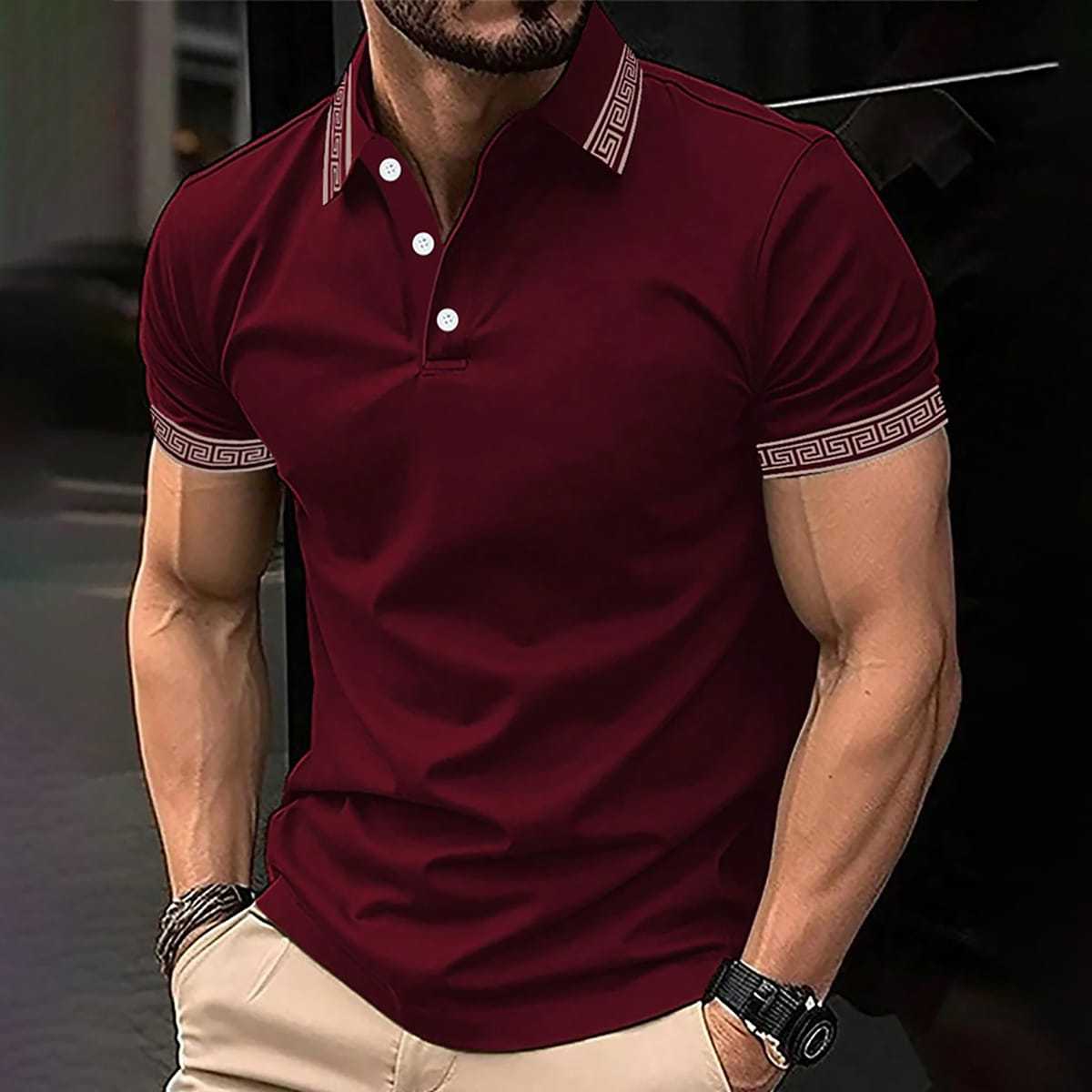 3D Digital Print Summer Men's Loose Short Sleeve Polo Shirt Simple Casual Daily Multi-Color