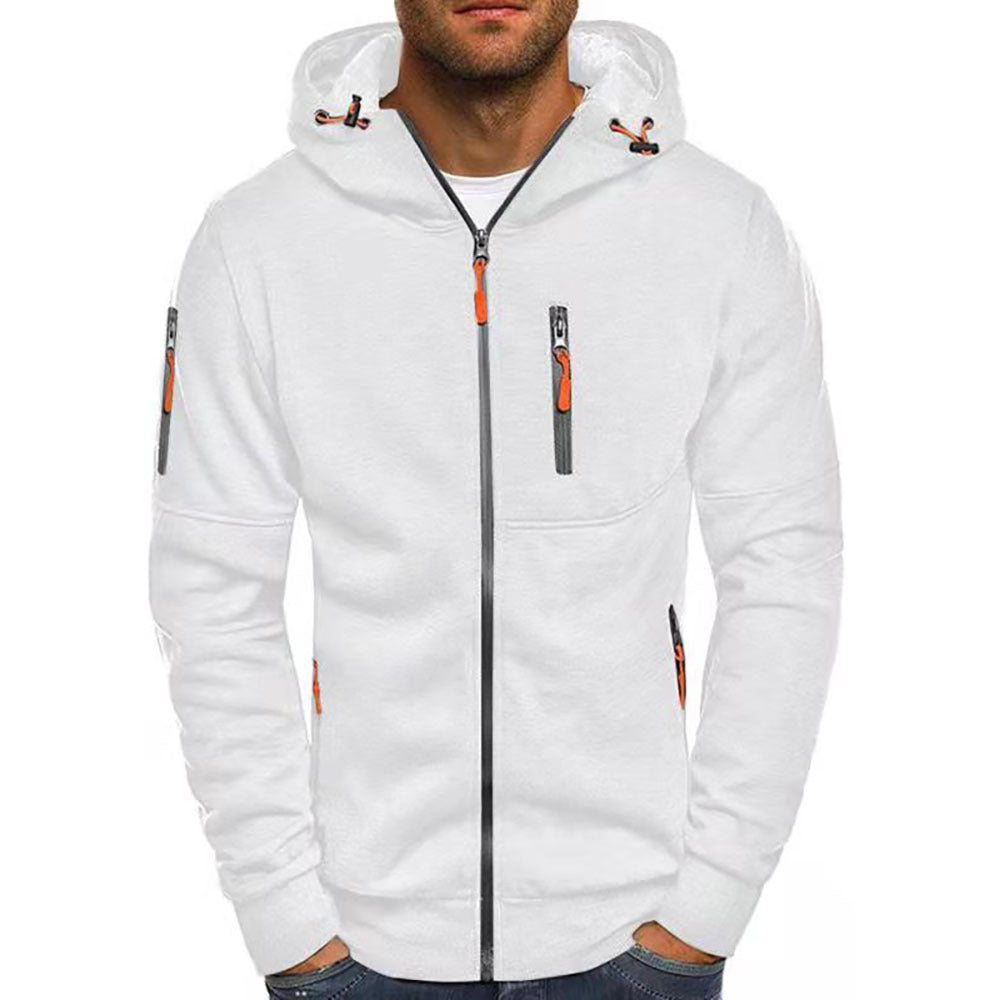 New Oversized Men's Sport Fitness Jacket Casual Arm Zipper Hoodie Open-Front Coat