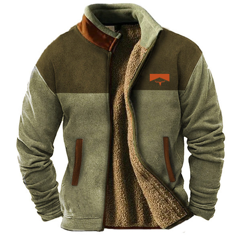 New Men's Padded Jacket Fleece-Lined Outerwear  Fashion Coat