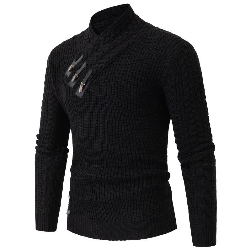Seasonal Fashion Men’s Long-Sleeve Knit Pullover – Loose Fit Design
