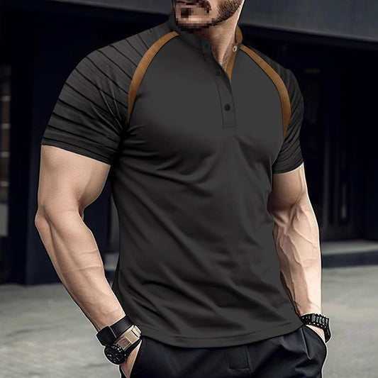 Ins Summer Polo Shirt Arm Stripe Men's Sport Polo Shirt