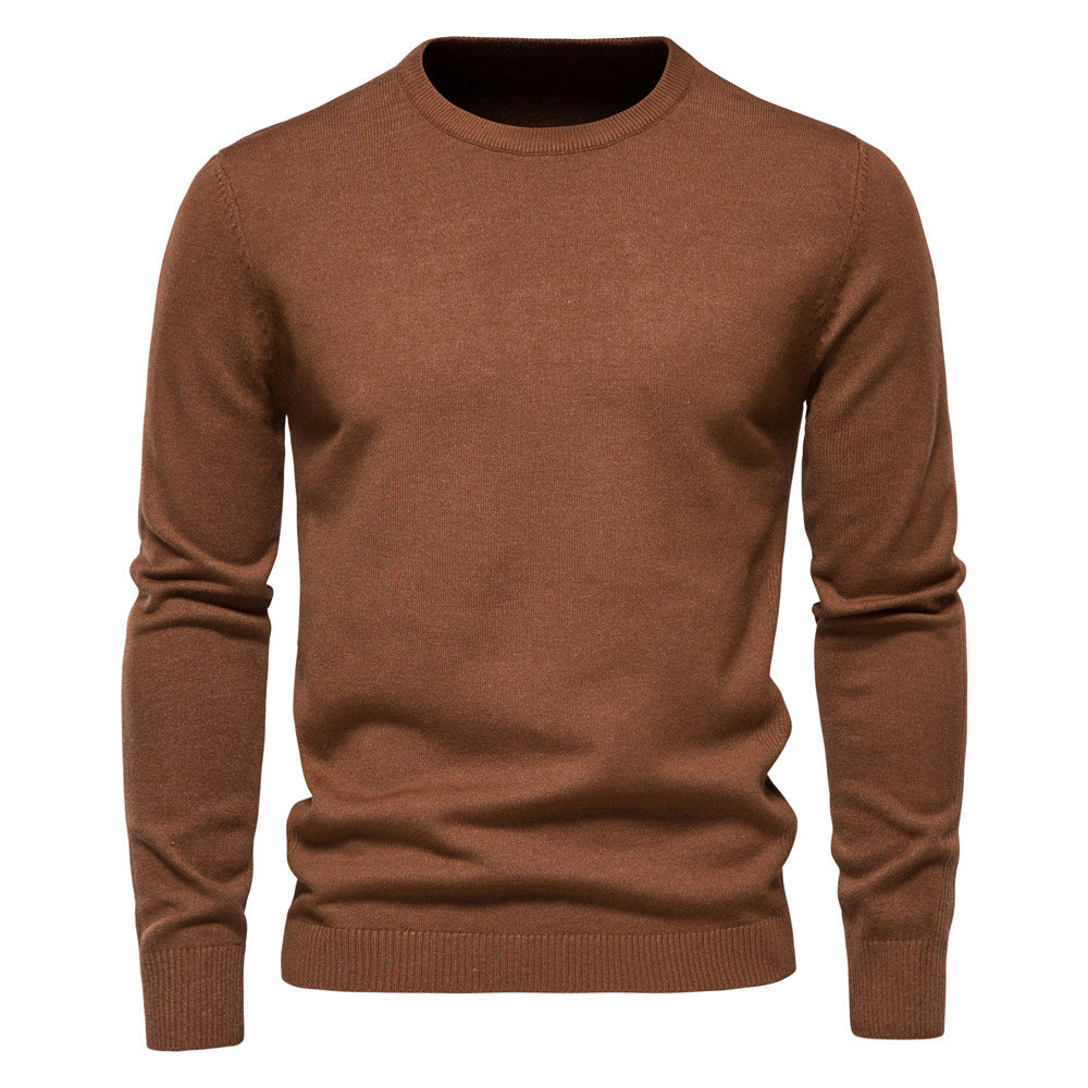 Muti-Color 2025 Fall & Winter Men’s Thick Sweater - Slim Fit Crew Neck Knit Pullover with High Elasticity