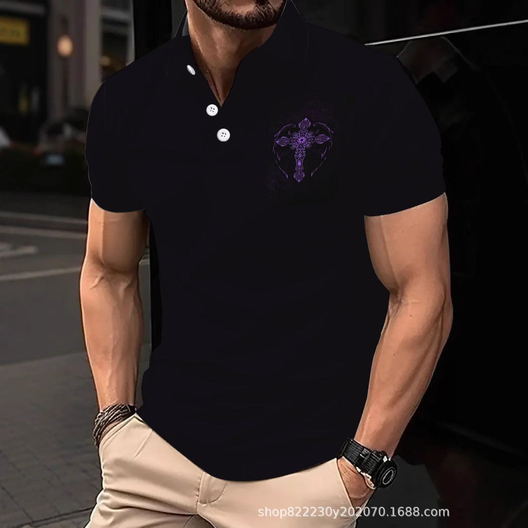 New Arrival Men's Digital Print Summer Polo Shirt Bestseller Source