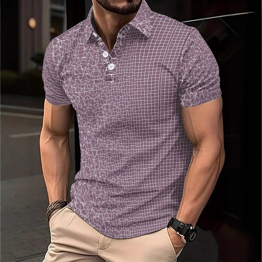 Casual Versatile Fashion Trendy Men's High Quality Slim Fit Business Short Sleeve Polo Shirt
