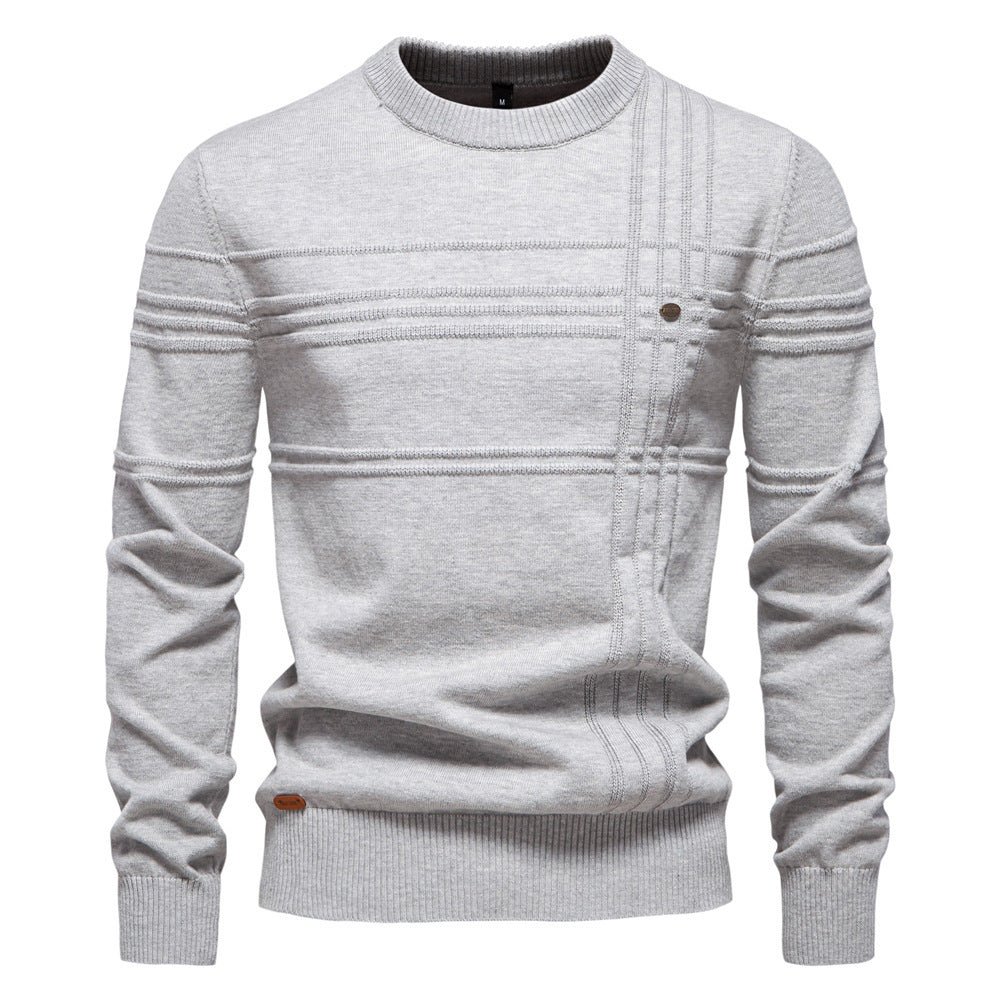 Seasonal Semi-Turtleneck Jacquard & Rhinestone Sweater – Thickened Casual Base Layer