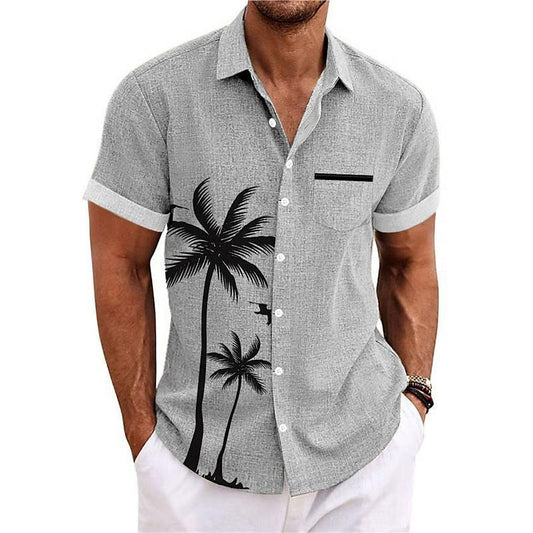 Short-sleeved Coconut Casual Beach Men's Shirt