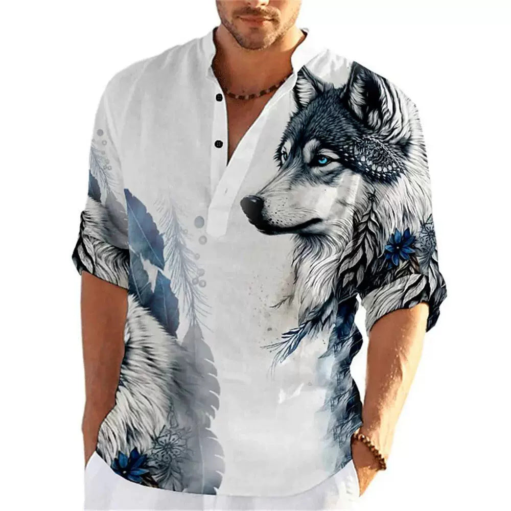 Independent Site New Polo Shirt Men's Shirt 3D Print Men's Shirt Henley Shirt