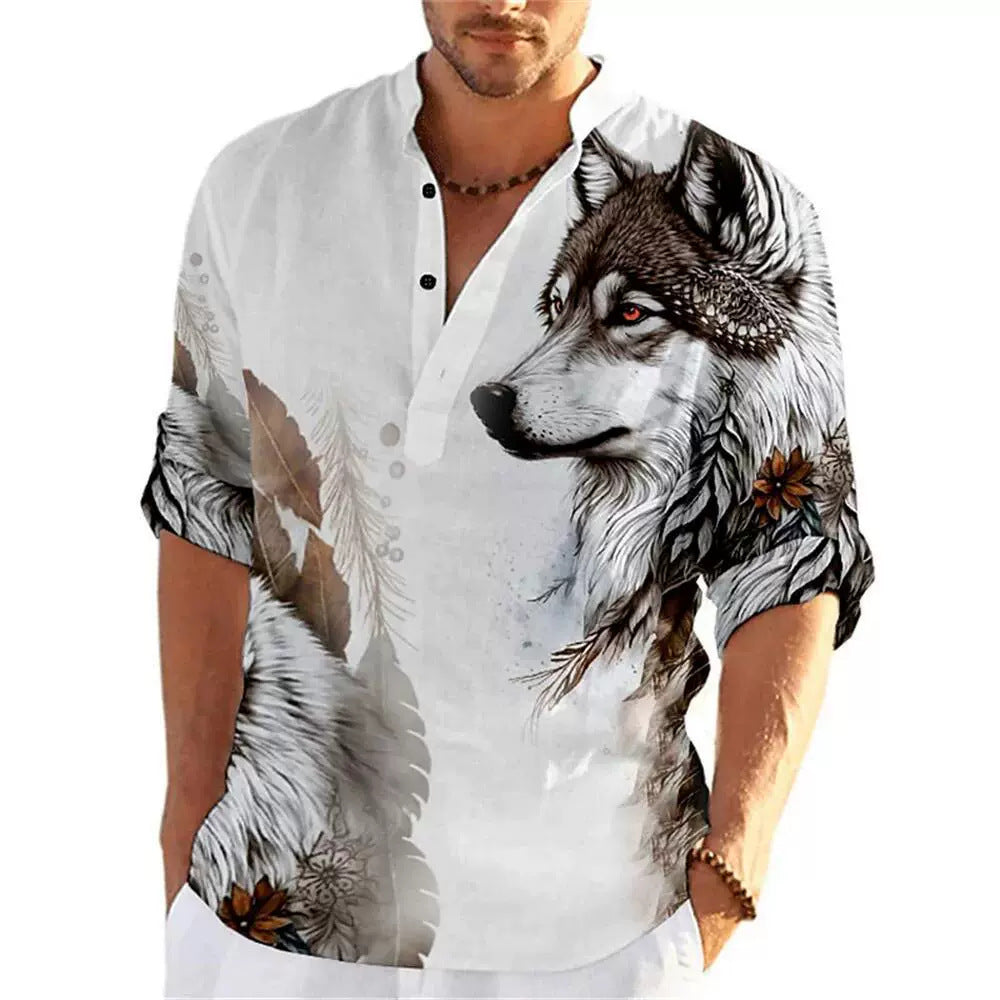 Independent Site New Polo Shirt Men's Shirt 3D Print Men's Shirt Henley Shirt
