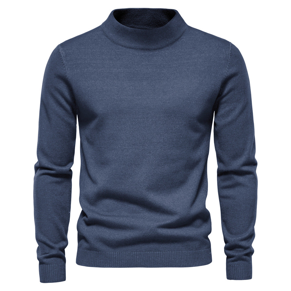 2025 Men’s Thick & Warm Sweater - Slim Fit Mid-Neck Knit Pullover in Multiple Colors