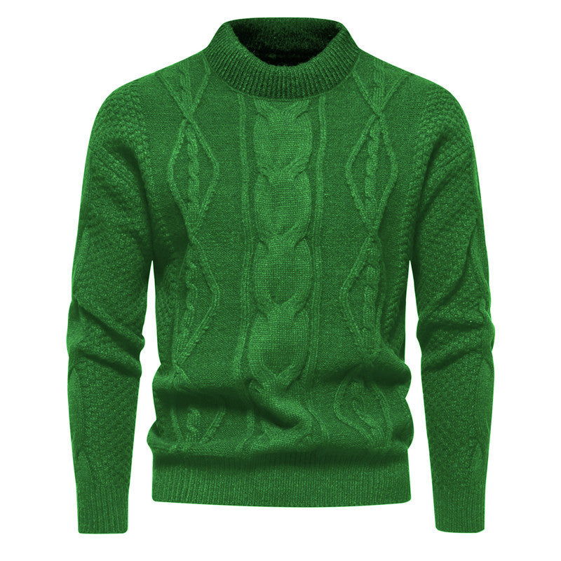 New Retro American Style Men’s Round Neck Knit Sweater