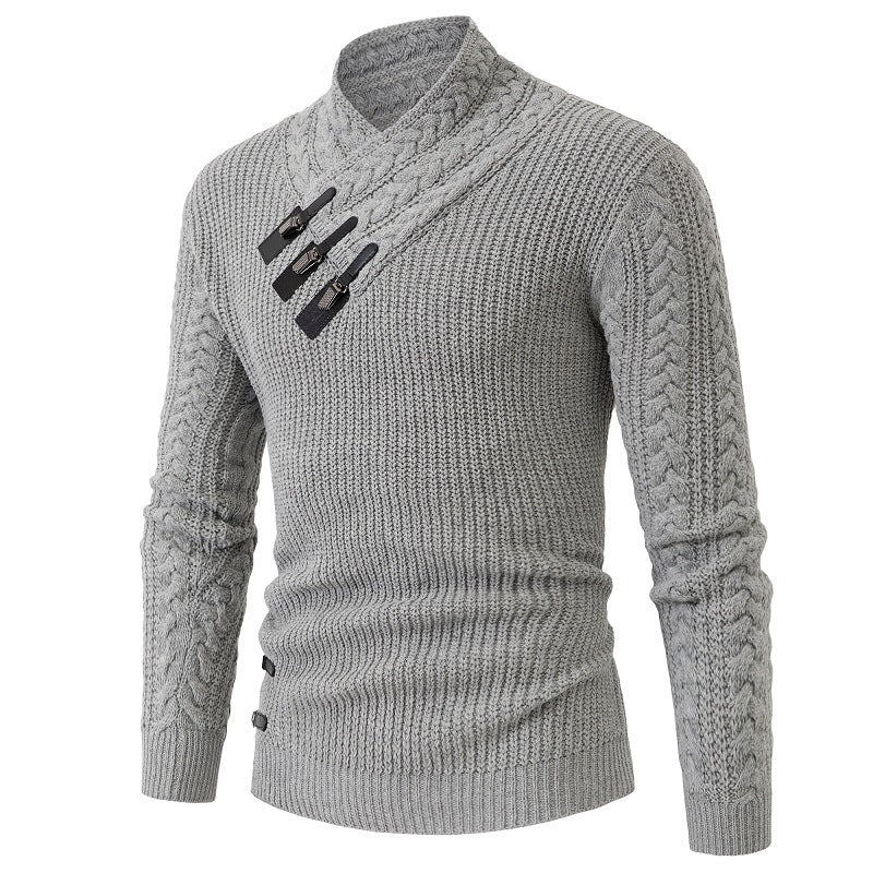 Seasonal Fashion Men’s Long-Sleeve Knit Pullover – Loose Fit Design