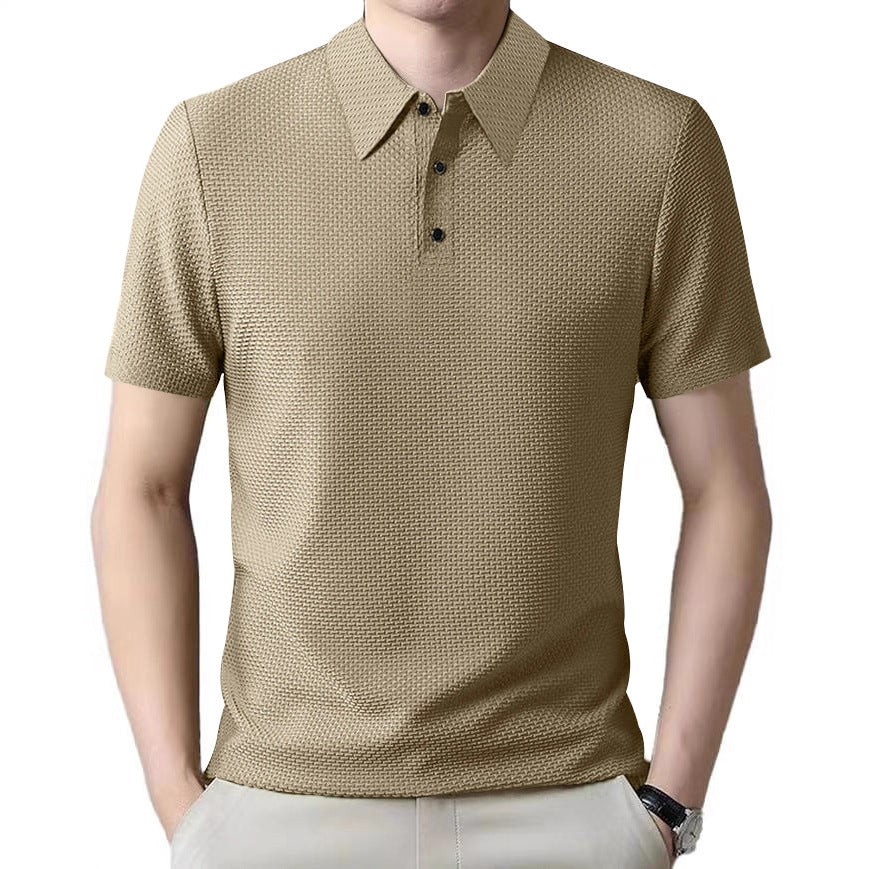 Men's Wear Summer Bestseller Polo Shirt Men Fitted Casual Breathable Thin Solid Color Short Sleeve Men Trendy