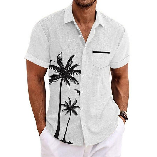 Short-sleeved Coconut Casual Beach Men's Shirt