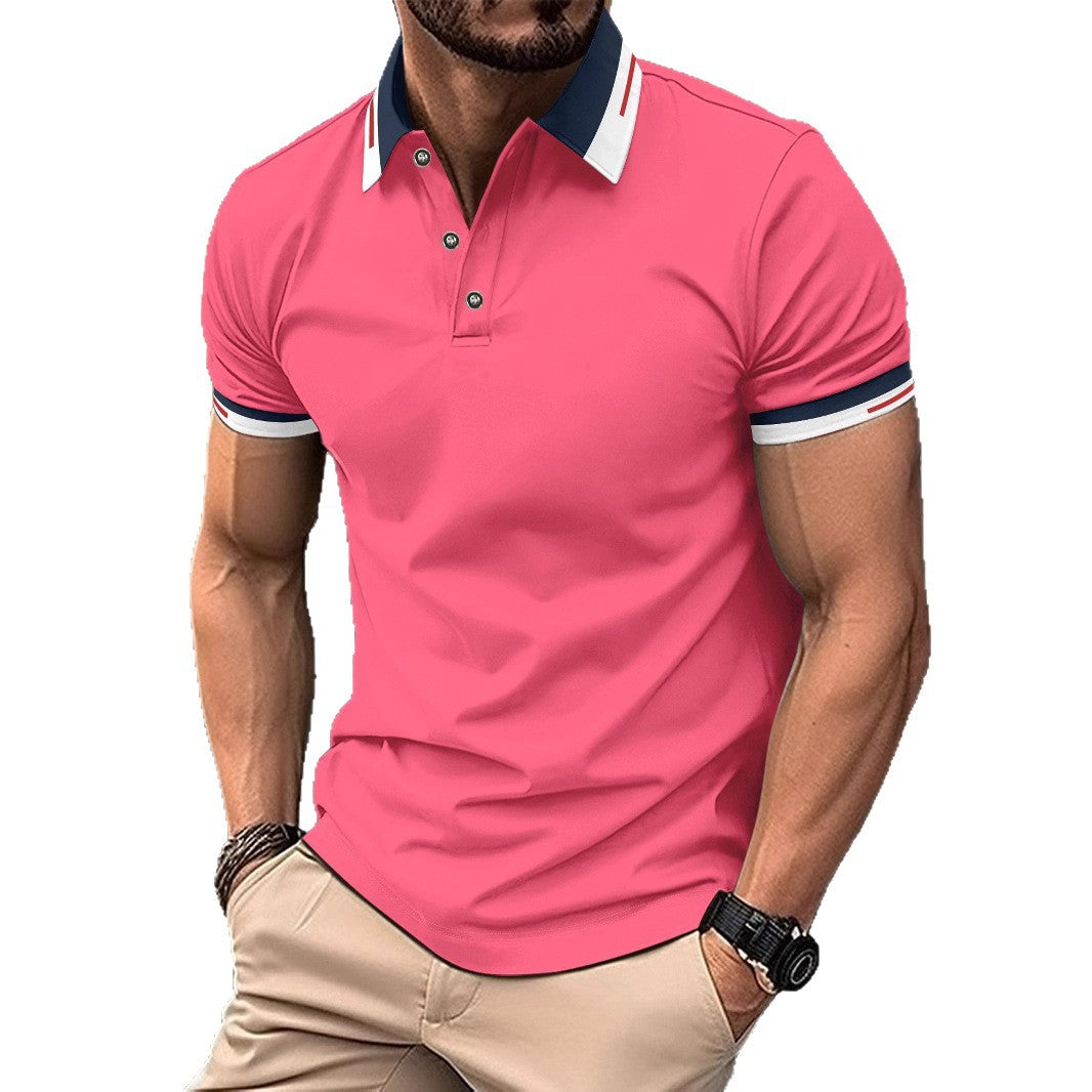 Ins Summer Polo Shirt Button Men's Casual Polo Shirt