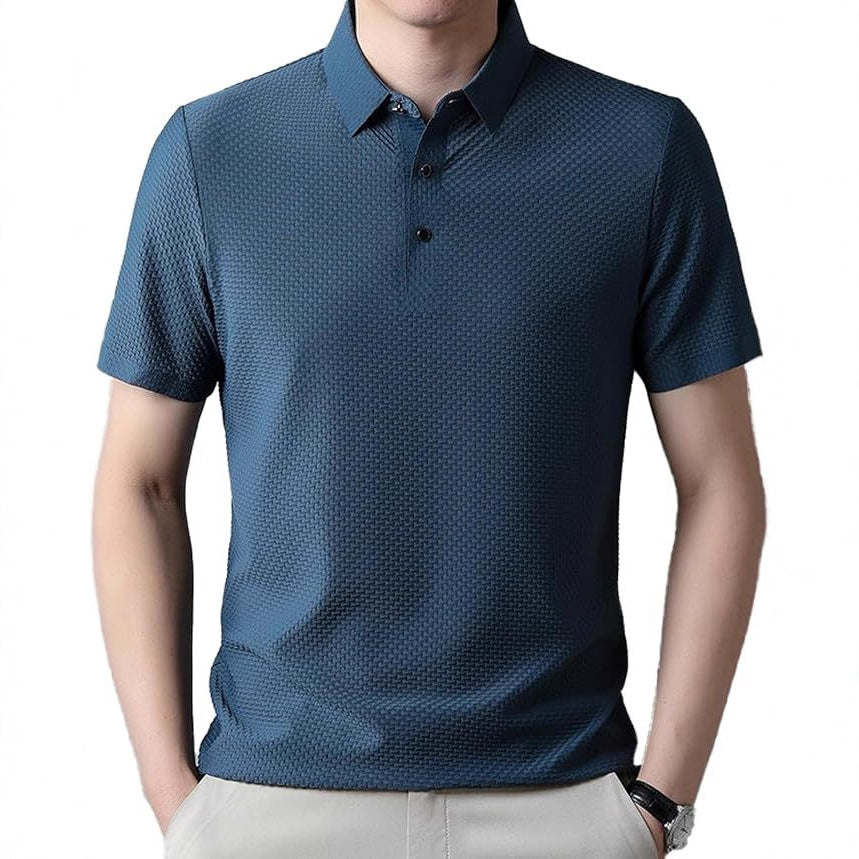 Men's Wear Summer Bestseller Polo Shirt Men Fitted Casual Breathable Thin Solid Color Short Sleeve Men Trendy