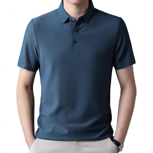 Men's Wear Summer Bestseller Polo Shirt Men Fitted Casual Breathable Thin Solid Color Short Sleeve Men Trendy