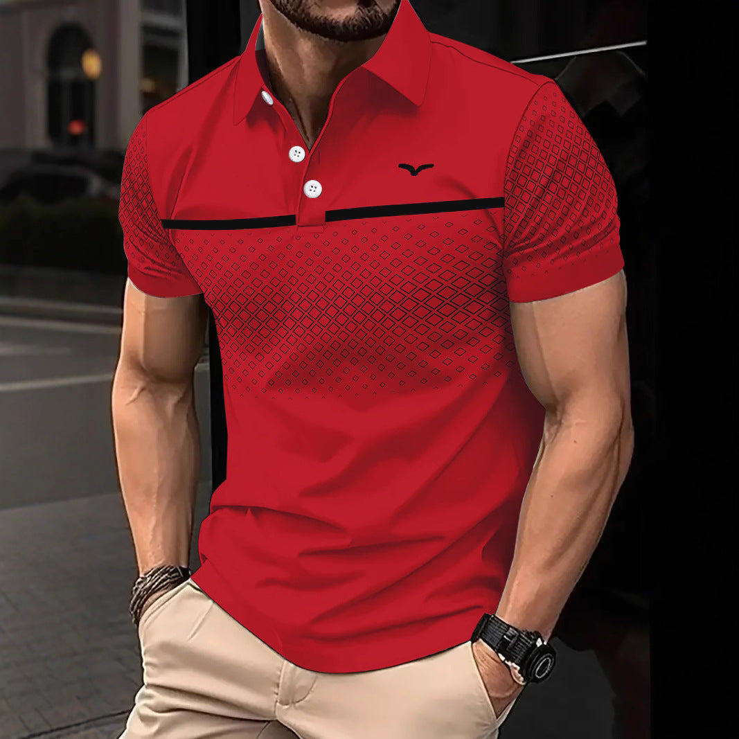 New Summer New Fashion Trendy Casual Logo Polka Dot Men's Short Sleeve Polo Shirt