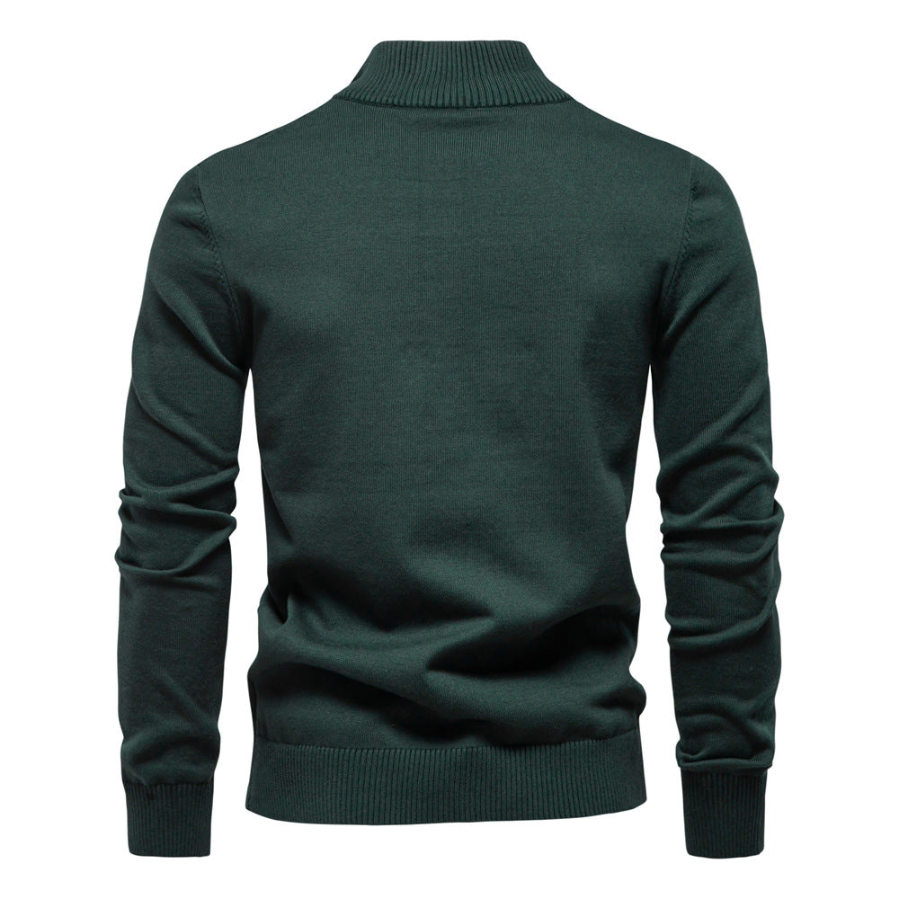 2025 Fall & Winter Men’s Half-Zip Sweater - Casual Striped Knit Pullover, Trendy Men’s Top