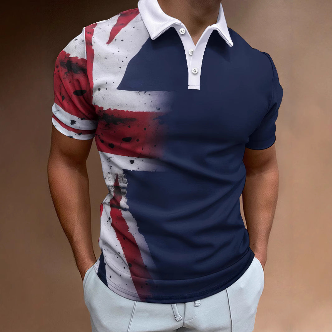 Ins Summer Polo Shirt Button Men's Fashion Sport Polo Shirt