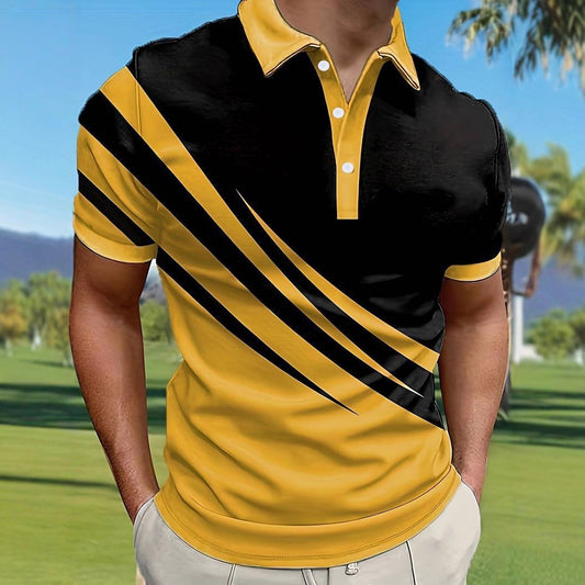Spring Autumn New Zipper Turn-Down Collar Long Sleeve Men's Polo Shirt