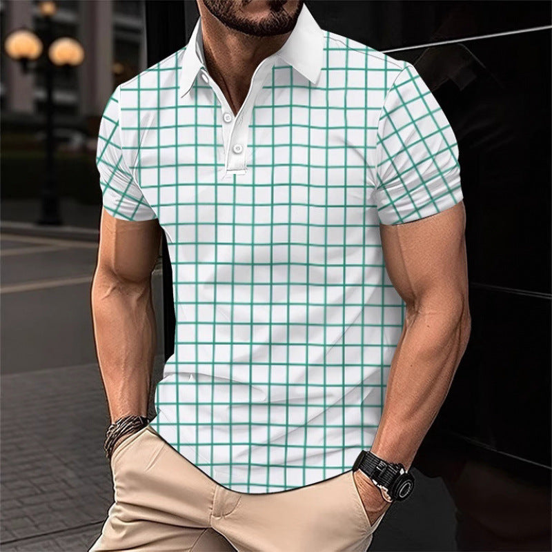 Summer 3D Polo Shirt Men's Short Sleeve Sport Fashion Polo Shirt