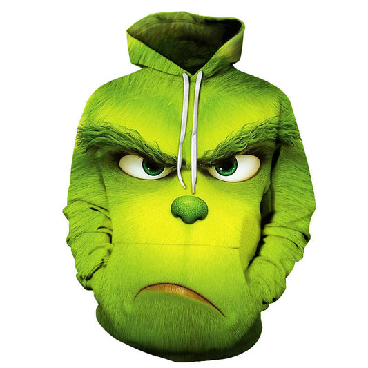 Christmas Grinch Hoodie 3D Digital Print Unisex Casual Long Sleeve Sweatshirt