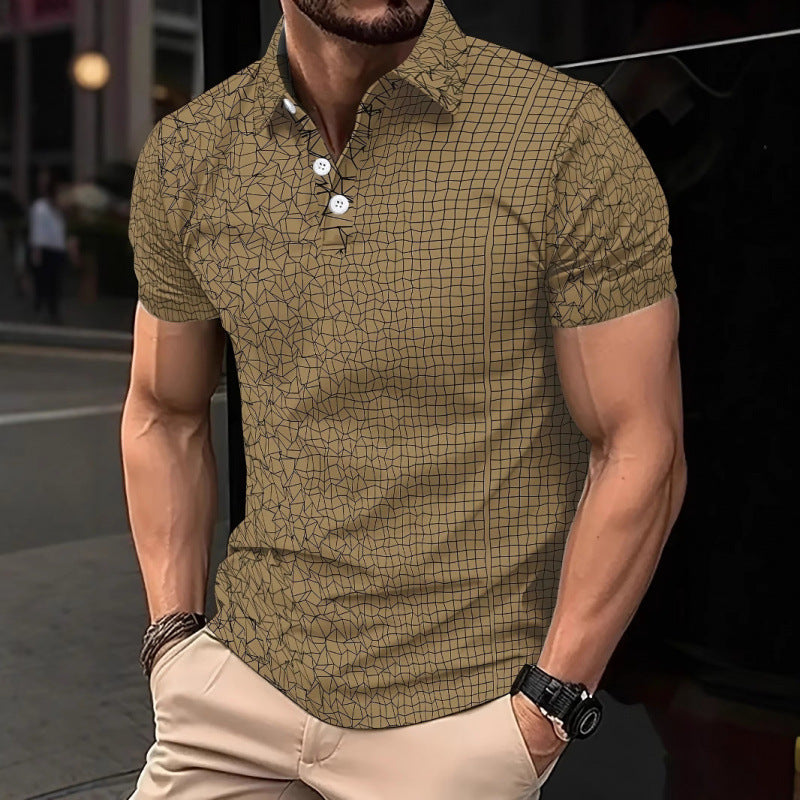 Casual Versatile Fashion Trendy Men's High Quality Slim Fit Business Short Sleeve Polo Shirt